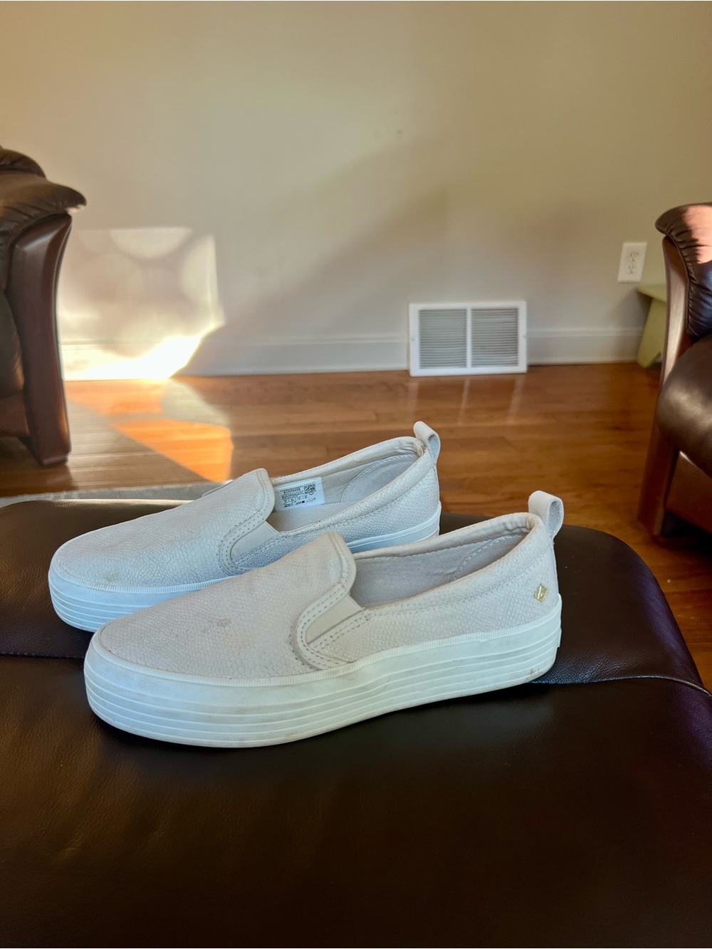 Sperry Cream Slip-On Platform Sneakers